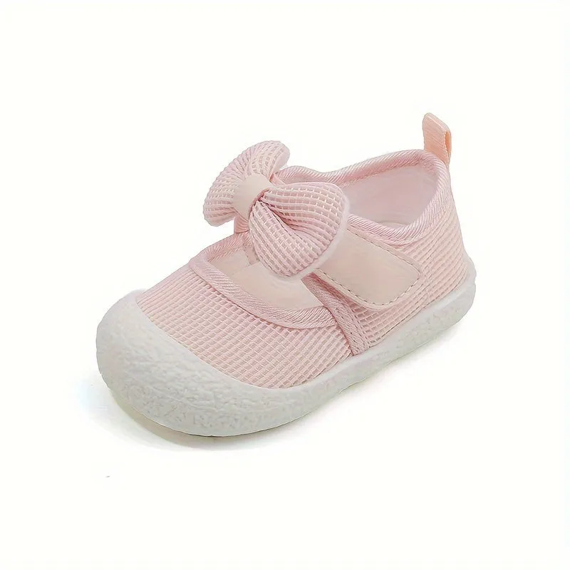 Adorable Baby Boys Bowknot Sneakers - Soft & Breathable, Non-Slip Grip - Perfect for Spring to Autumn - Stylish Solid Colors for Everyday Play