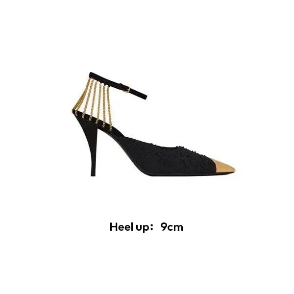 Amozae  All-Match Sandals Closed Heel Comfort Shoes For Women shoes   Multi Layered Chain Anklets for Women Fashion High Heels Personali