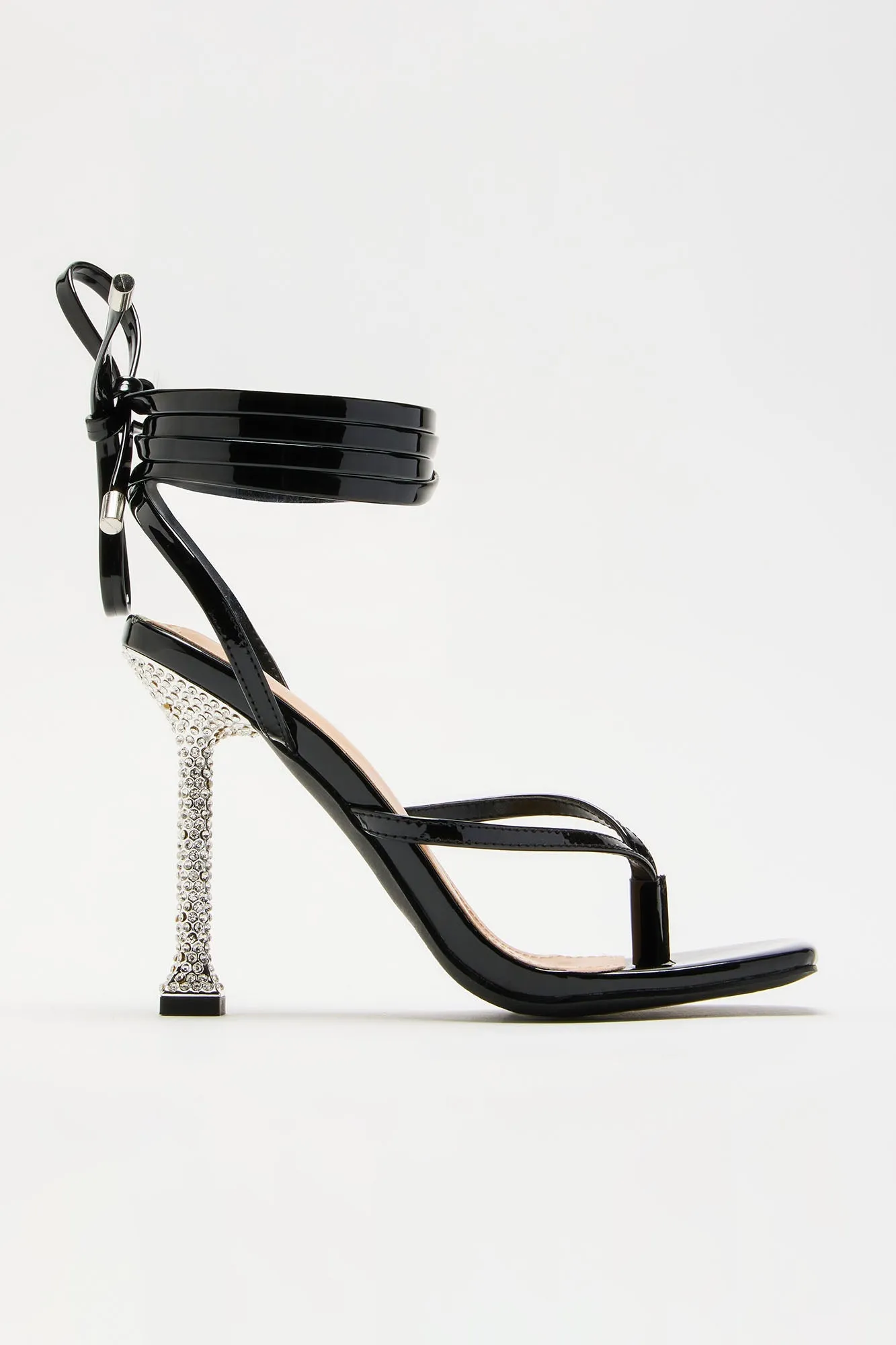 Amozae-Analise Wrap Up Heeled Sandals - Black