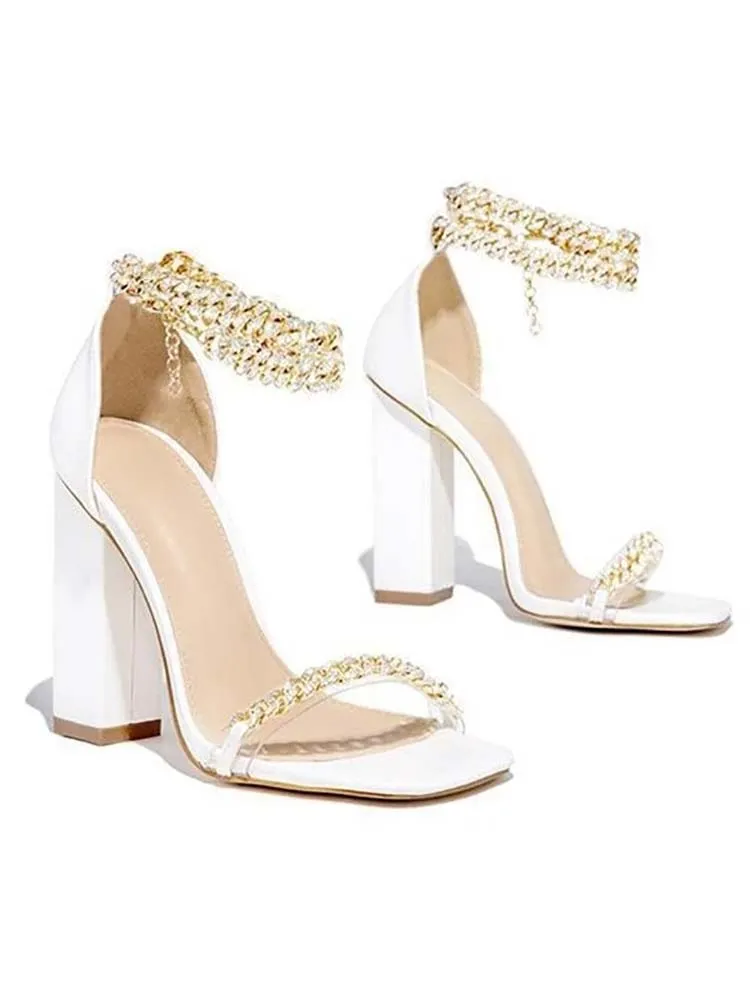 Amozae-Chain High-Heel Sandals