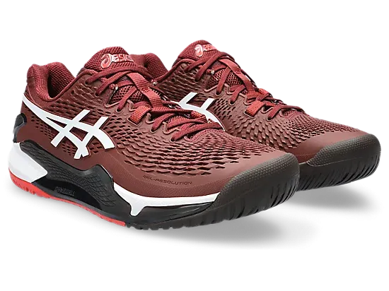 Asics Gel-Resolution 9 Antique Red/White Men's tennis shoes