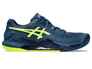 Asics Gel-Resolution 9 Mako Blue/Safety Yellow Men's tennis shoes