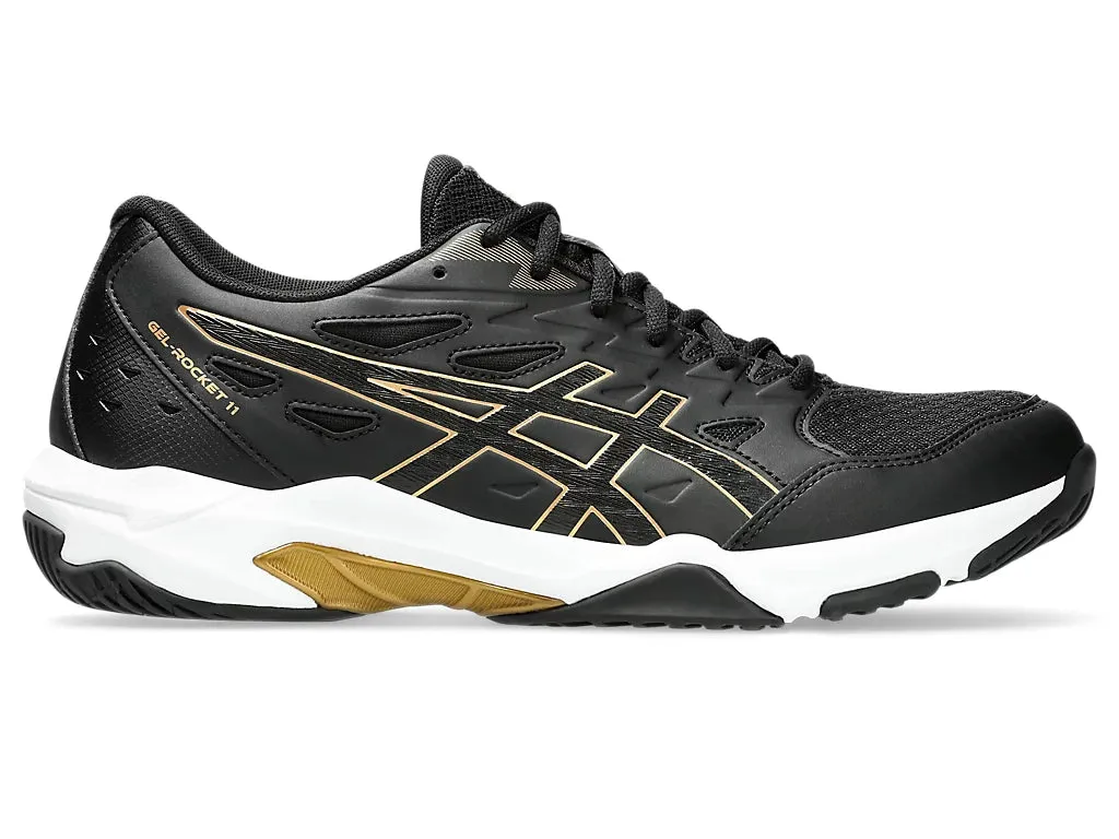 Asics Gel Rocket 11 Badminton Shoe | Black/Pure Gold