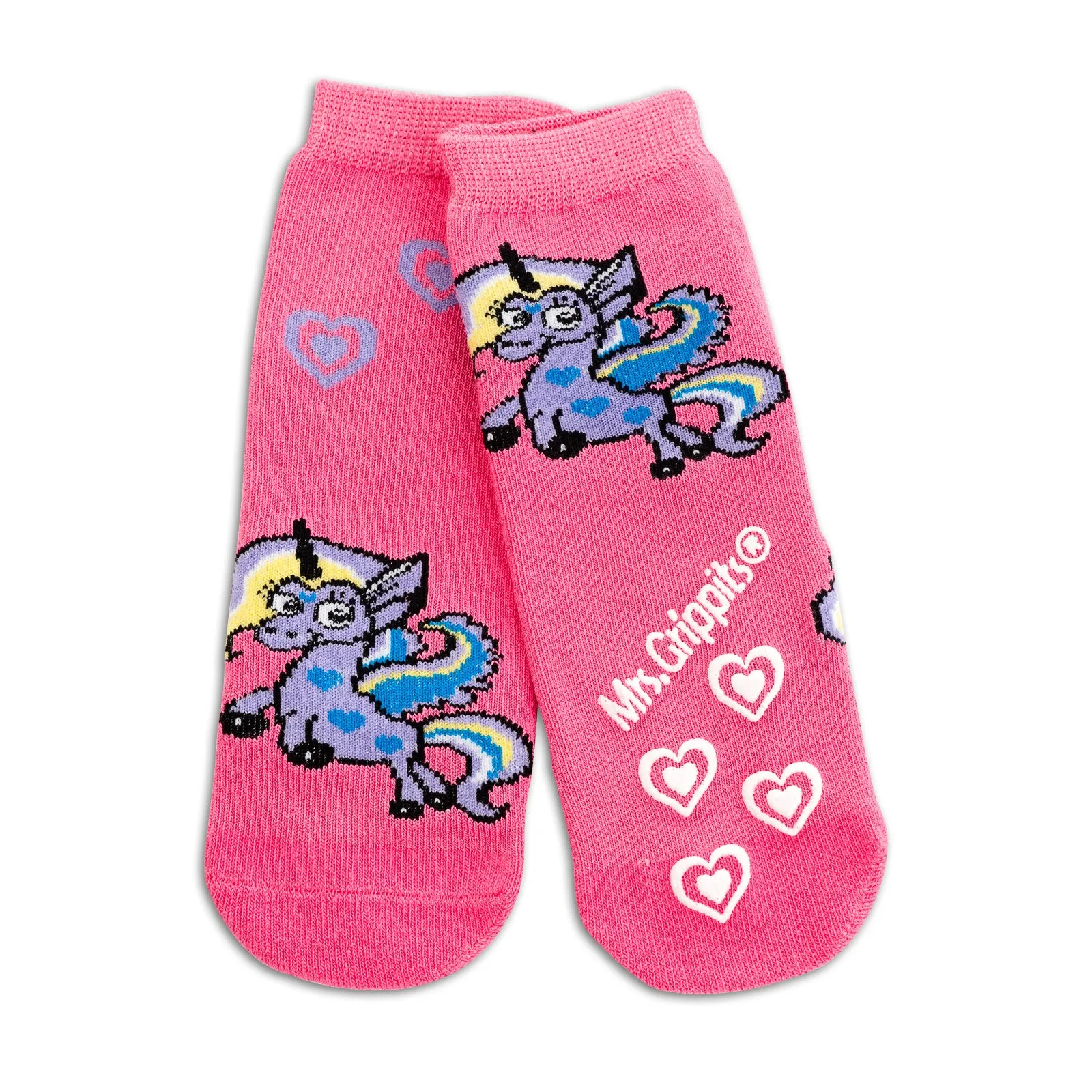 Baby/Kids Bamboo Socks with Grips - Pink Unicorn