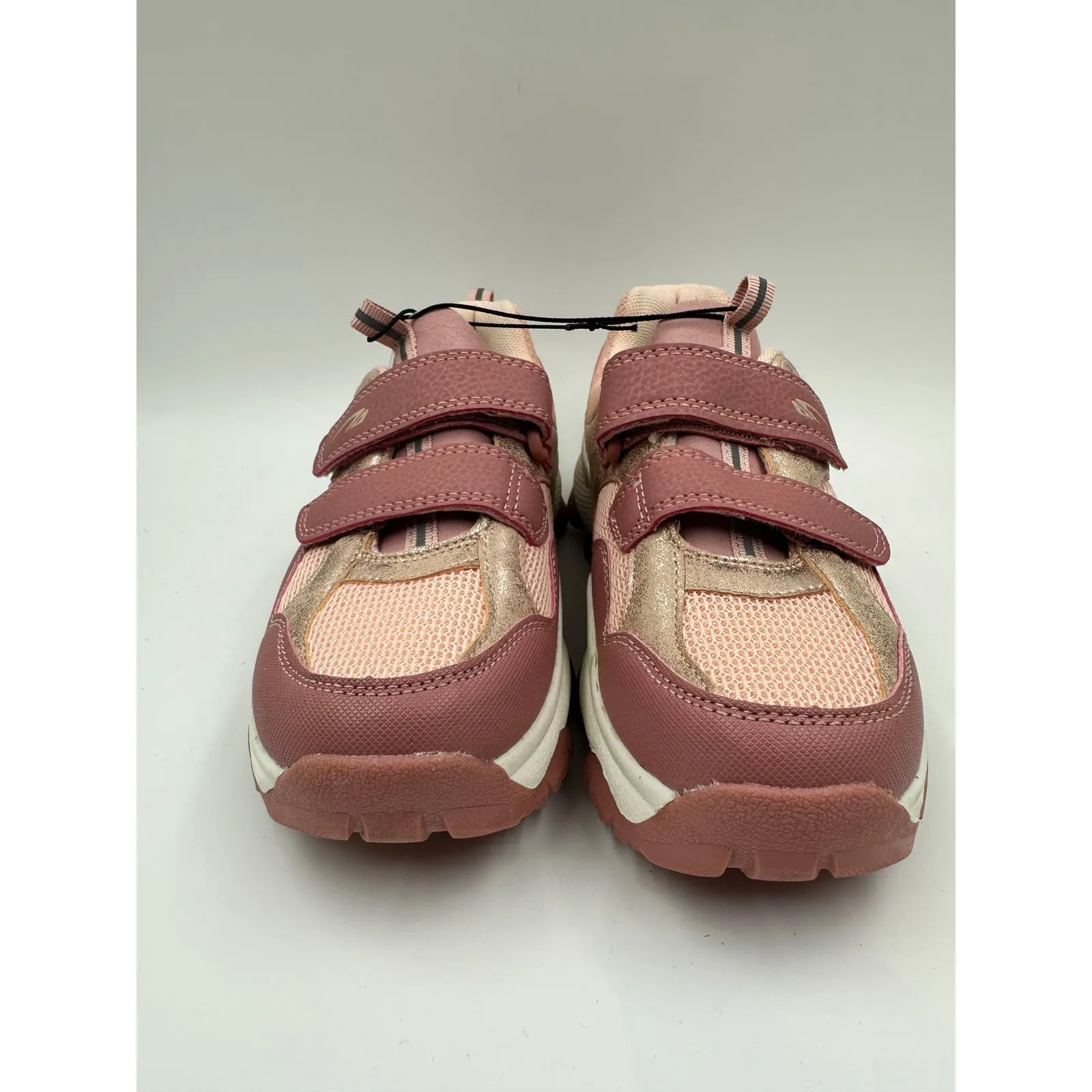 Big Kid Size 4, Low Top Pink Hikers with Straps, with Rubber Toe Caps and Heel