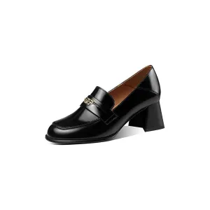 BowLux Leather Dual Color Slip-On High Heels