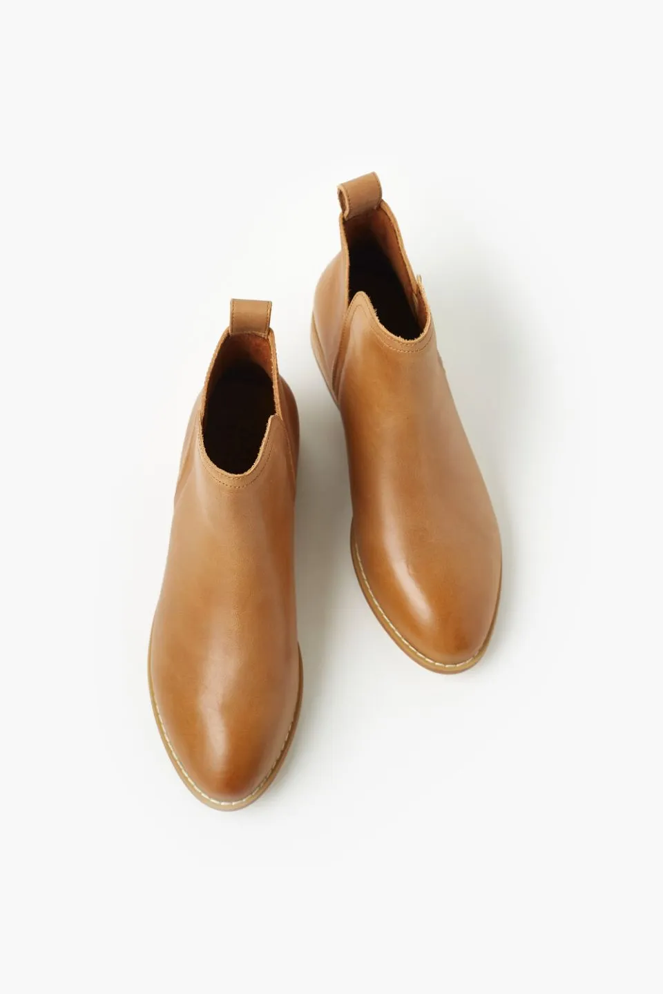 Douglas Tan Leather Ankle Boot