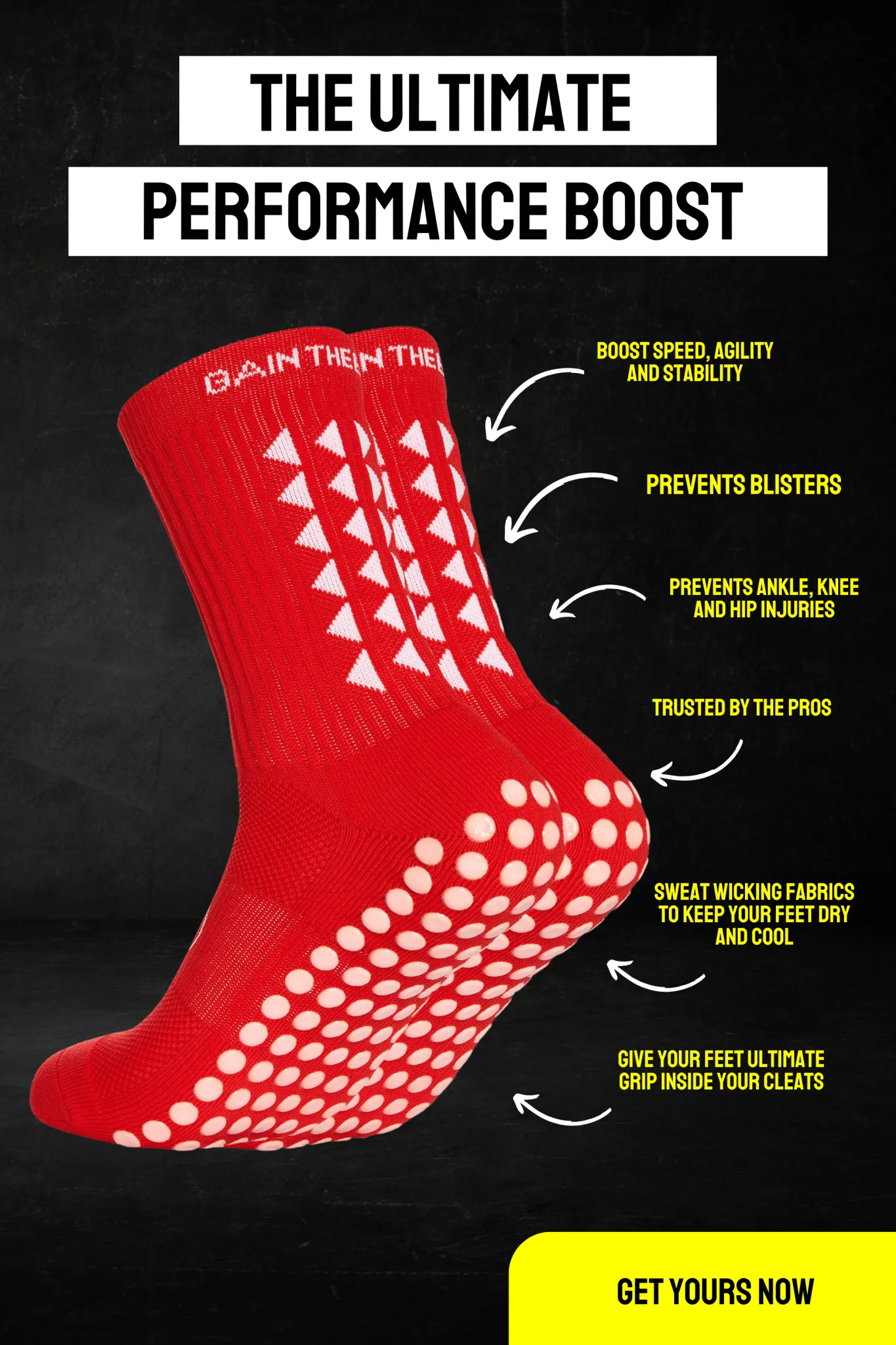 GRIP SOCKS 2.0  MidCalf Length - Red