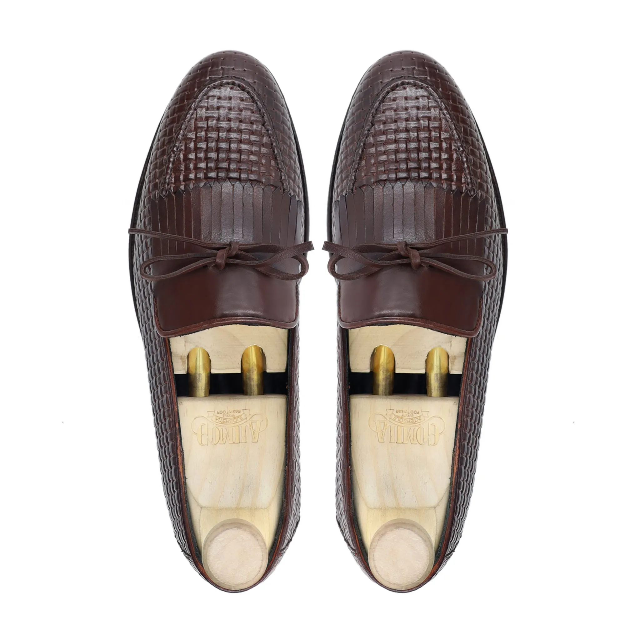 Korsor - Men's Dark Brown Hand Woven Calf Leather Loafer