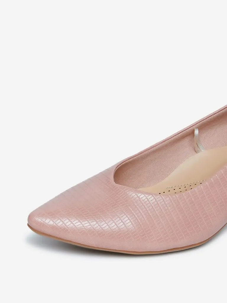 LUNA BLU Pink Comfort-Fit Textured Pumps