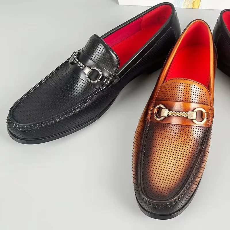 LuxLeather Elegant Genuine Leather Slip On Loafers