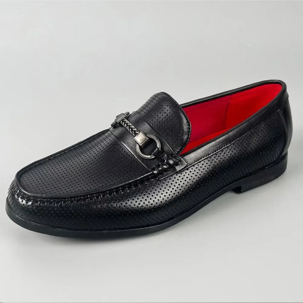 LuxLeather Elegant Genuine Leather Slip On Loafers