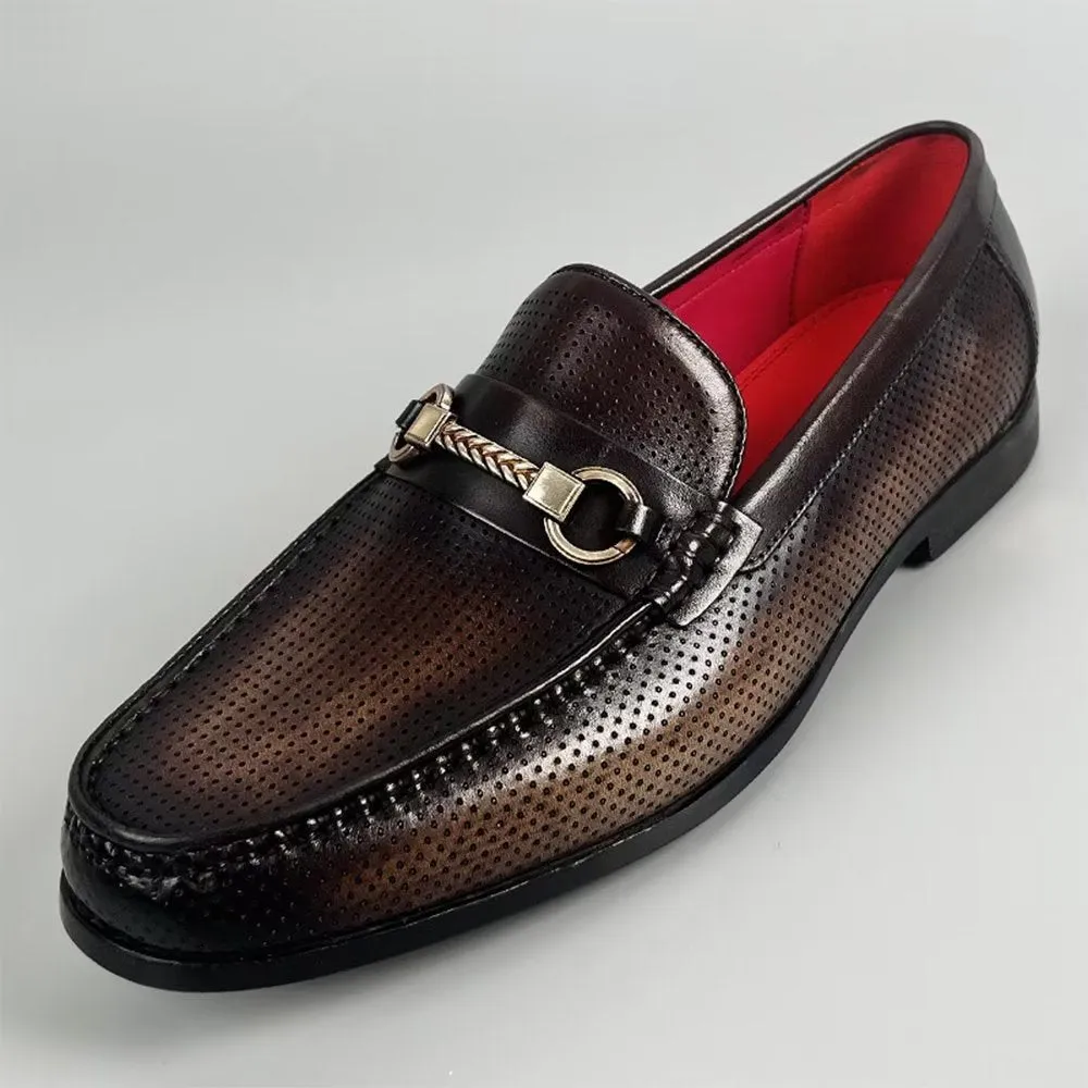 LuxLeather Elegant Genuine Leather Slip On Loafers