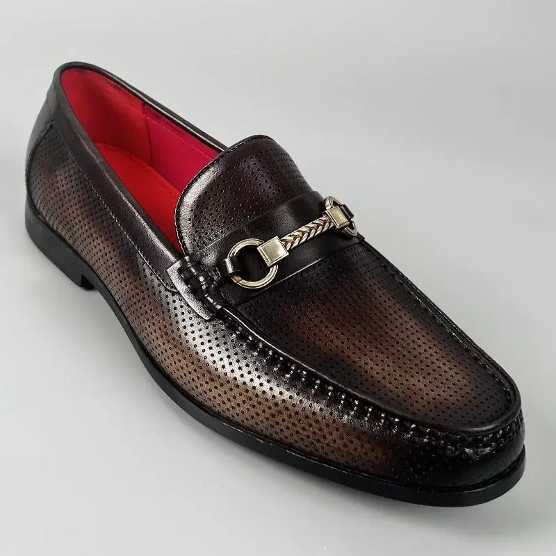 LuxLeather Elegant Genuine Leather Slip On Loafers