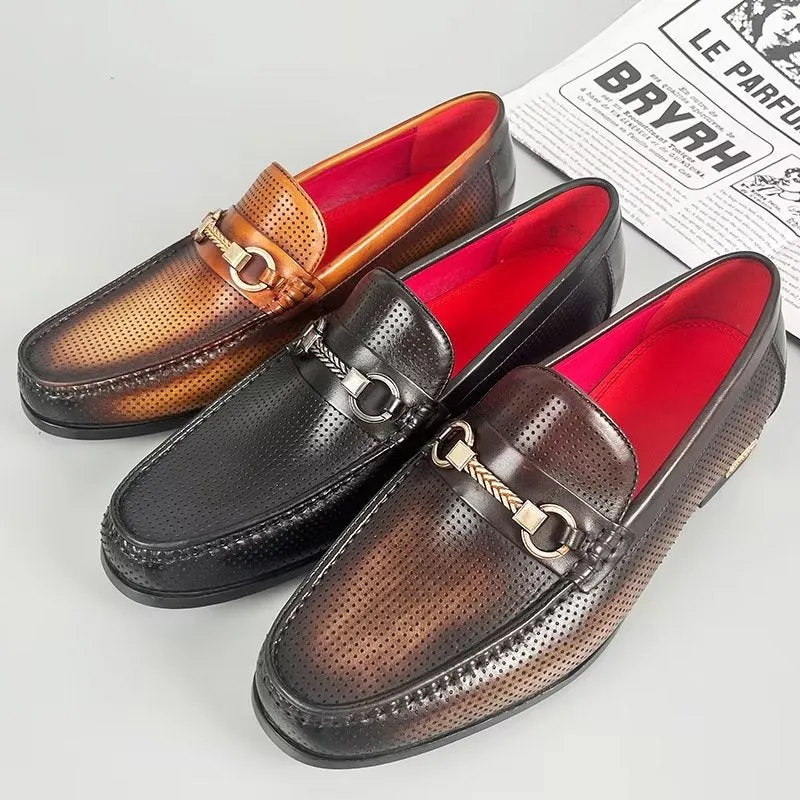 LuxLeather Elegant Genuine Leather Slip On Loafers