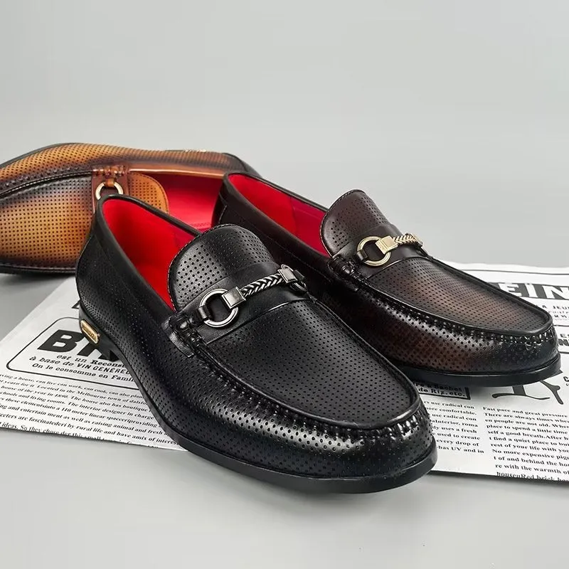 LuxLeather Elegant Genuine Leather Slip On Loafers