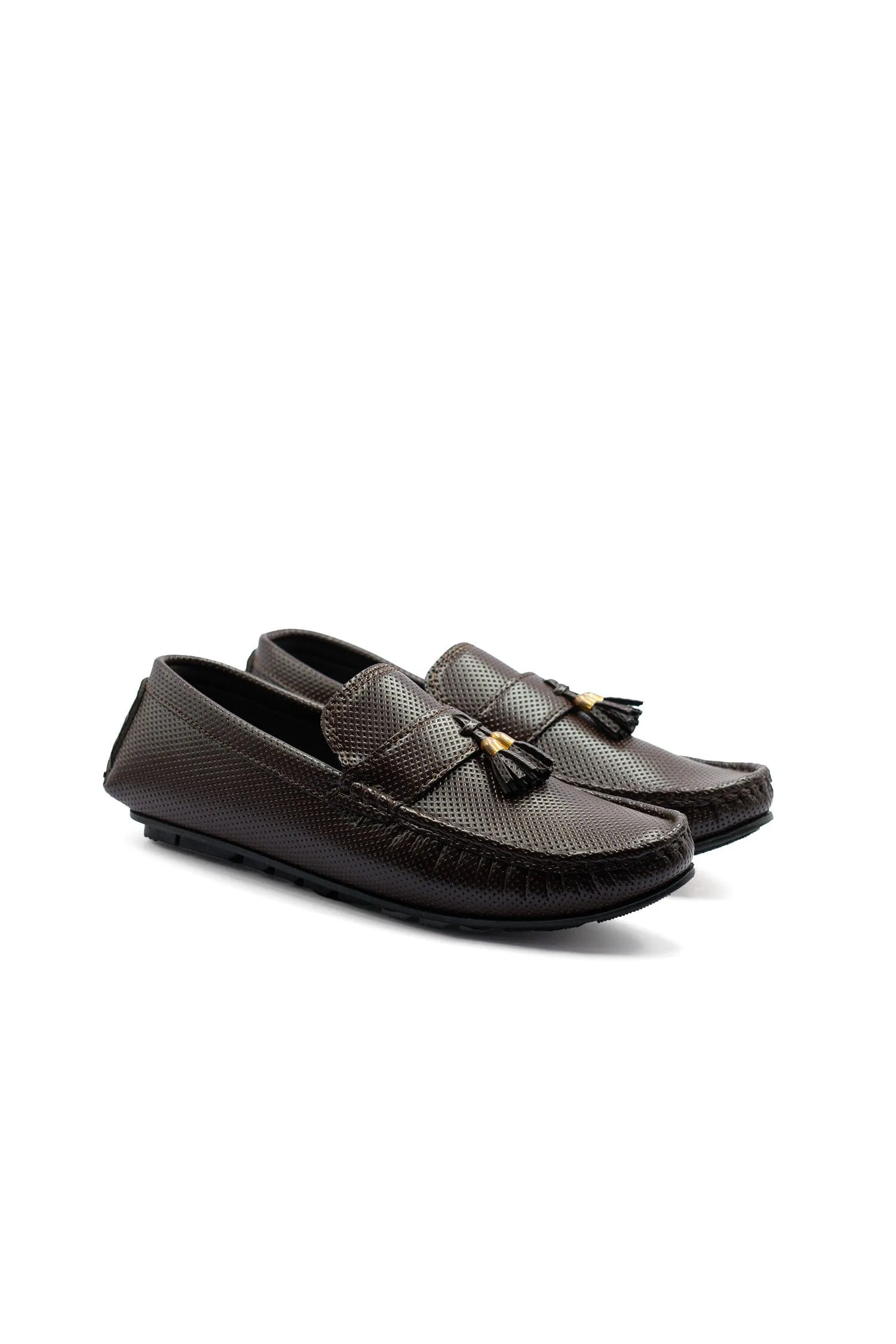 Men's Perforated Tassel Design Loafers