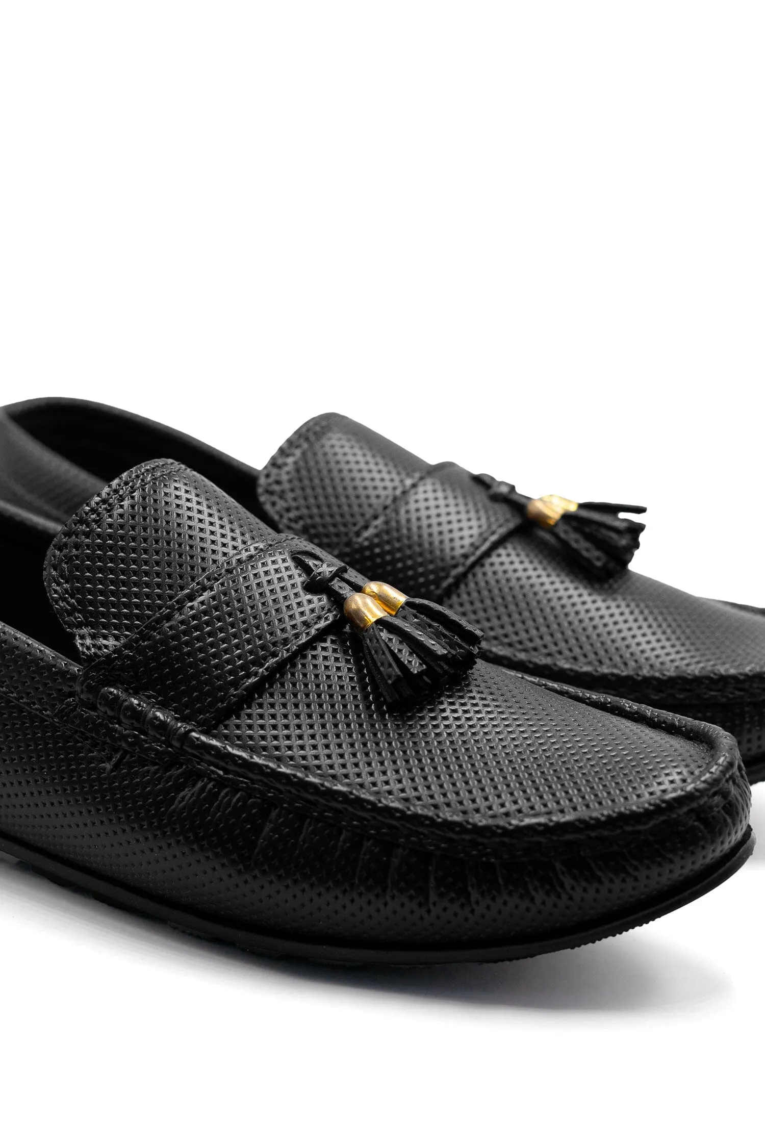 Men's Perforated Tassel Design Loafers