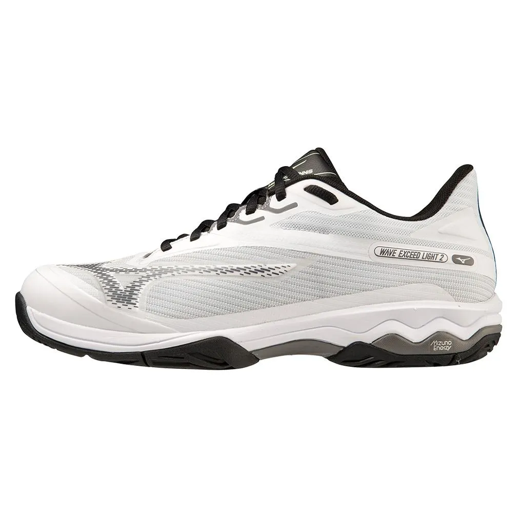 Men's Wave Exceed Light 2 AC Tennis Shoes White and Metallic Grey