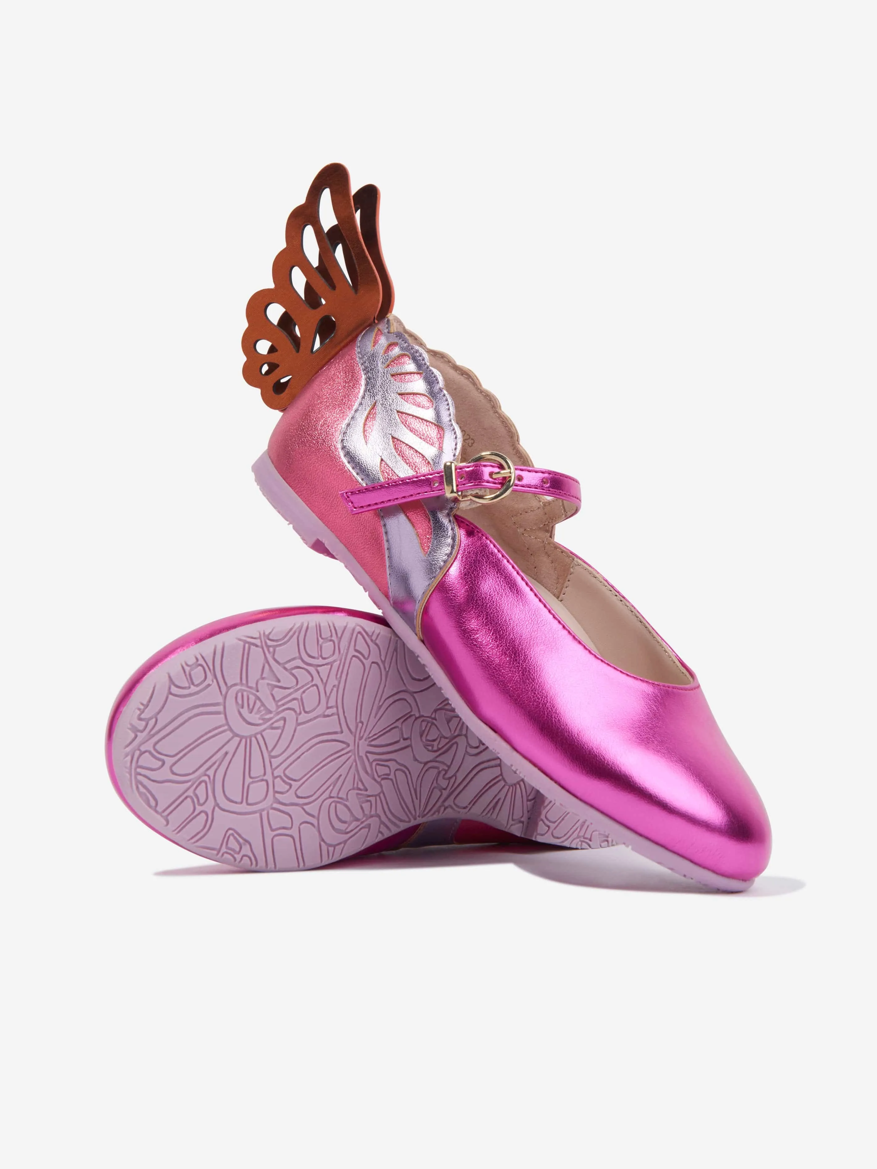 Sophia Webster Girls Leather Heavenly Shoes in Pink