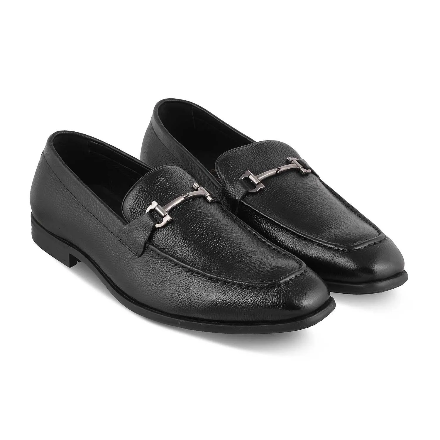 The Tumac Black Men's Leather Loafers Tresmode