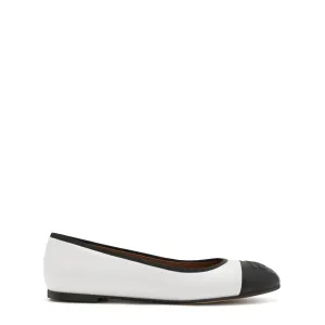 Vendôme Ynes white calfskin leather ballerinas