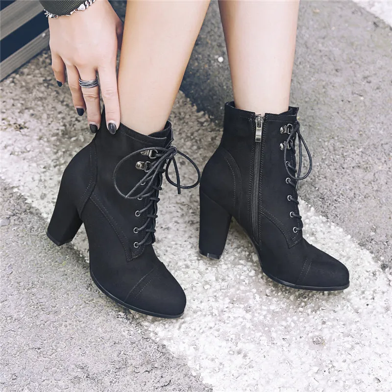 Vintage Spike High Heels Ankle Boots