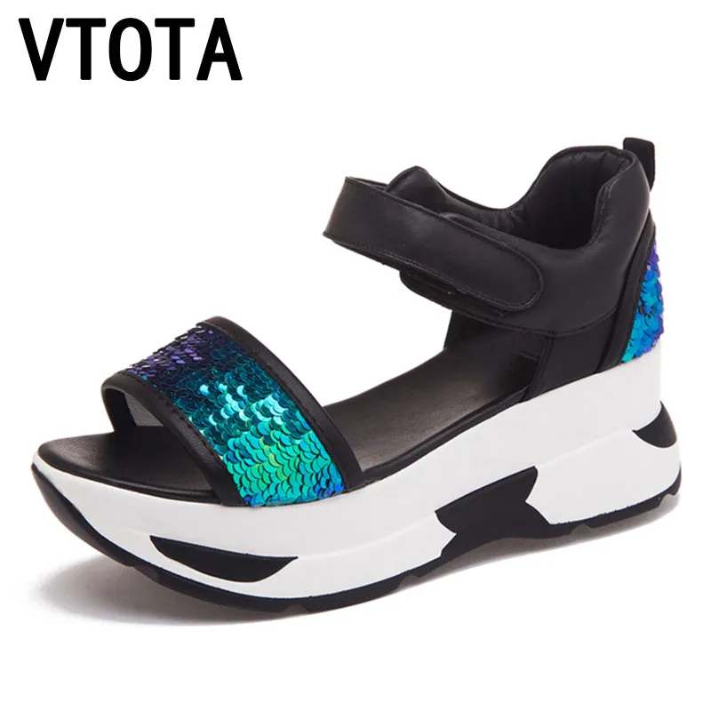 VTOTA  Platform Sandals Summer Shoes Woman Soft Leather Casual Open Toe Gladiator Shoes Women Shoes Women Wedges Sandals R25