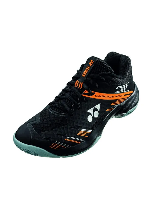 Yonex Power Cushion Cascade Accel Wide Badminton Shoes (Black/Orange)